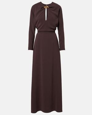 Max Mara Verziertes Maxikleid Aus Cady - Lila