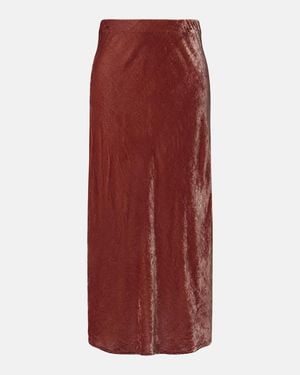 Velvet Felicity Midi Skirt - Red
