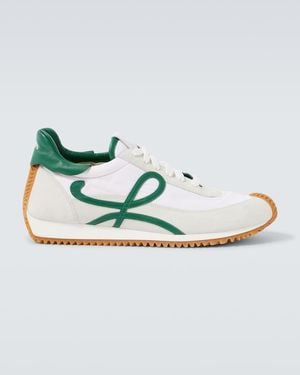 Loewe Flow Runner 2.0 Suede-Trimmed Sneakers - Green