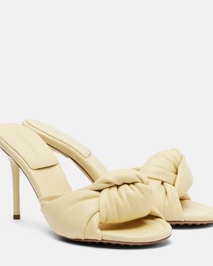 Bottega Veneta Cherry Leather Mules - Natural