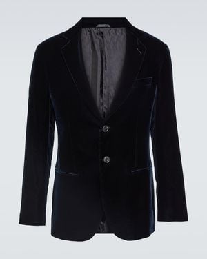 Giorgio Armani Velvet Tuxedo Jacket - Blue
