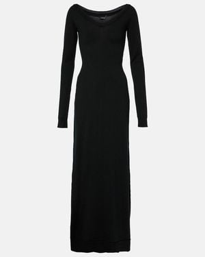 Balenciaga Wool-Blend Maxi Dress - Black