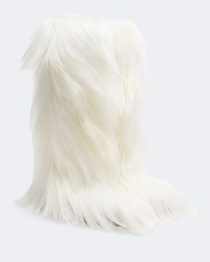 Paris Texas Napa Shearling Knee-High Boots - White