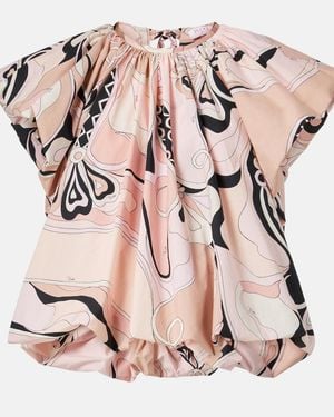 PUCCI Orchidee Print Voluminous Top - Pink