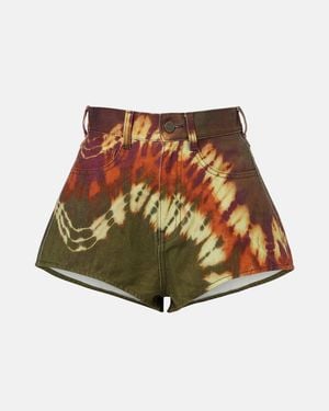 ALÉMAIS Marilyn Dyed Denim Shorts - Green