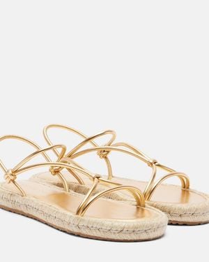 Gianvito Rossi Bali Metallic Leather Espadrille Sandals