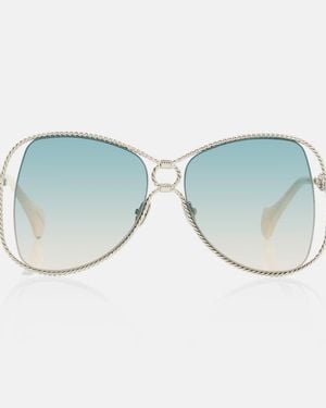 Aquazzura Cat-Eye-Sonnenbrille Malibu - Blau