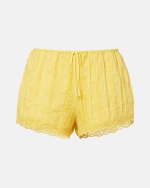 Doen Leda Lace-Trimmed Shorts - Yellow