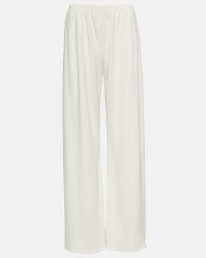 The Row Gala Double-Cady Wide-Leg Pants - White