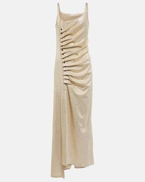 Rabanne Metallic Wrap Dress - Natural