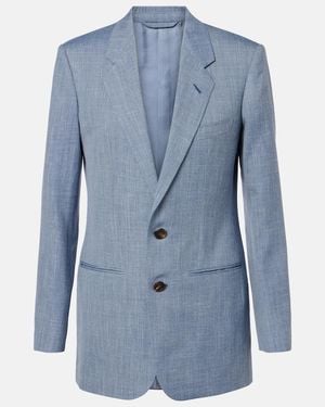 Loro Piana Guia Wool, Silk, And Linen Jacket - Blue