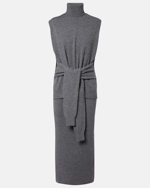 Rohe Layered Wool And Cashmere-Blend Midi Dress - Gray