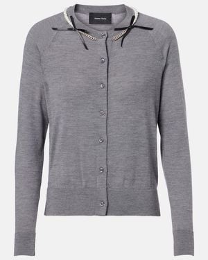 Simone Rocha Verzierter Cardigan Aus Wolle Und Seide - Grau