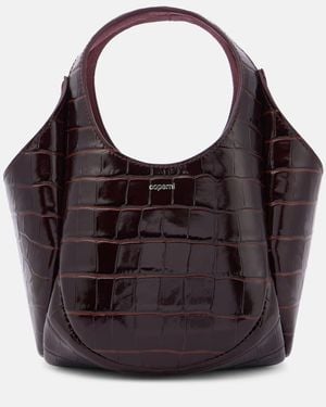 Coperni Swipe Mini Croc-effect Leather Bucket Bag - Purple