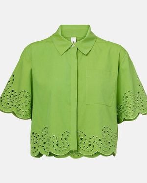 Jonathan Simkhai Keyla Broderie Anglaise Top - Green