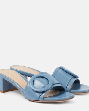 Gianvito Rossi Venezia 45 Leather Mules - Blue