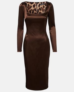 Dolce & Gabbana Dolce&Gabbana Stretch Satin Dress - Brown