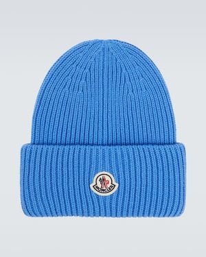 Moncler Muetze Aus Wolle Und Kaschmir - Blau