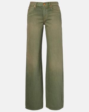 SLVRLAKE Denim Mica Wide-Leg Jeans - Green
