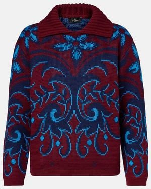 Etro Polopullover Aus Woll-Jacquard - Rot