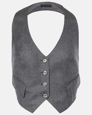 Tom Ford Wool Open-Back Vest - Gray