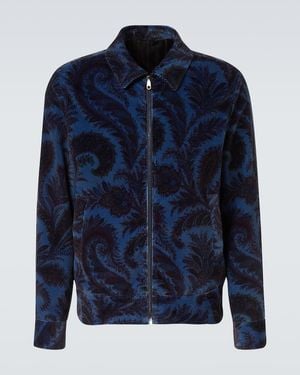 Etro Printed Cotton Velvet Jacket - Blue