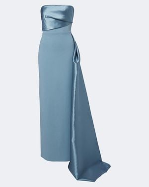 Solace London Bustier-Robe Kinsley Mit Satin - Blau