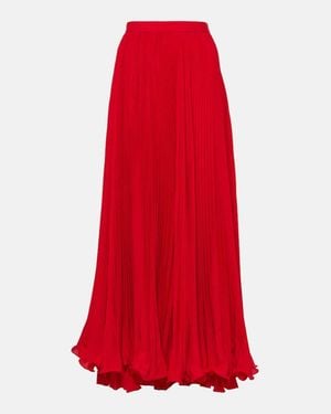 Balmain Pleated Skirt - Red
