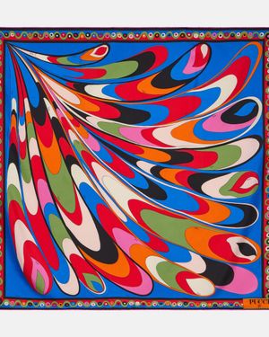 PUCCI Onde Silk Twill Scarf - Blue