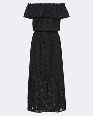 Melissa Odabash Larna Broderie Anglaise Cotton Midi Dress - Black