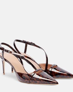 Malone Souliers Valeria 70 Patent Leather Slingback Court Shoes - Brown