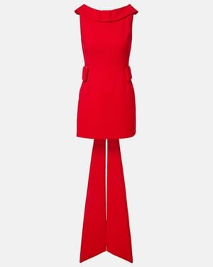 The New Arrivals Ilkyaz Ozel Daphne Bow-Detail Crepe Minidress - Red
