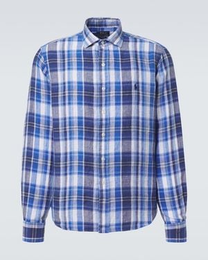 Polo Ralph Lauren Kariertes Hemd Aus Leinen - Blau