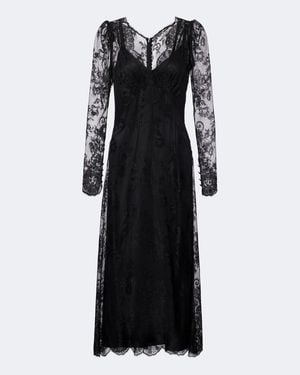 Dolce & Gabbana Semi-Sheer Chantilly Lace Midi Dress - Black