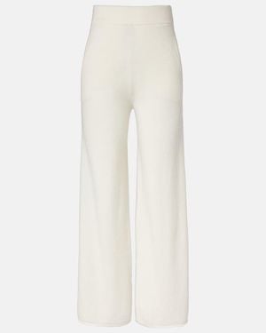 Max Mara Piega Cashmere Wide-Leg Pants - White