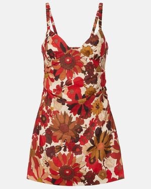 tied halter open back cotton linen midi dress Paola Halter Linen Midi Dress