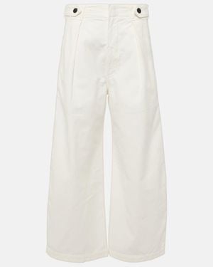 Citizens of Humanity Payton High-Rise Twill Wide-Leg Trousers - White