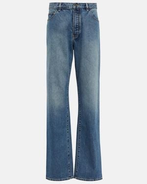 Alaïa Lover Low-Rise Straight Jeans - Blue