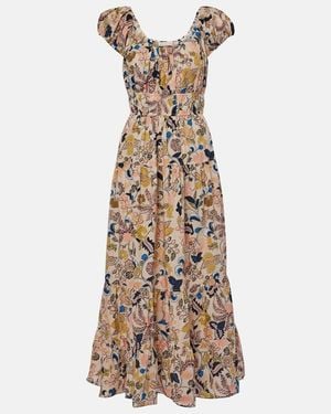 Ulla Johnson Paloma Printed Cotton Poplin Midi Dress - Metallic