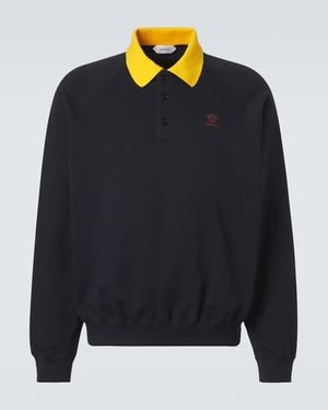 Versace Besticktes Sweatshirt Aus Baumwoll-Jersey - Blau
