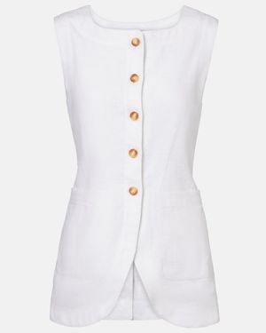 Posse Emma Linen Vest - White
