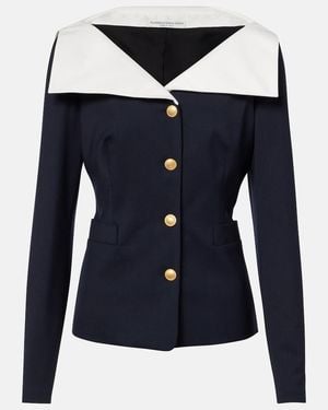 Alessandra Rich Wool-Blend Jacket - Blue