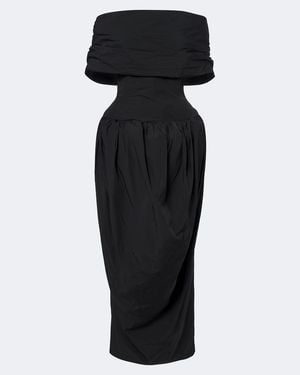 Magda Butrym Vestido De Fiesta Drapeado - Negro