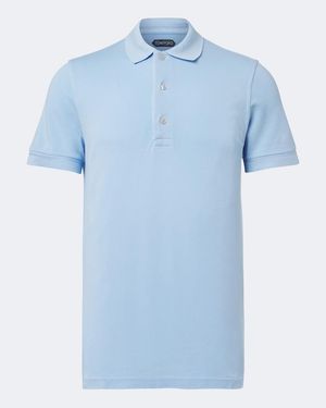Tom Ford Pique Polo Shirt - Blue