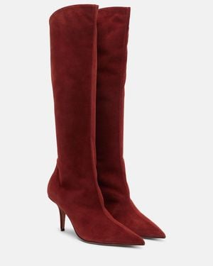 Paris Texas Jessica 75 Suede Knee-High Boots - Red