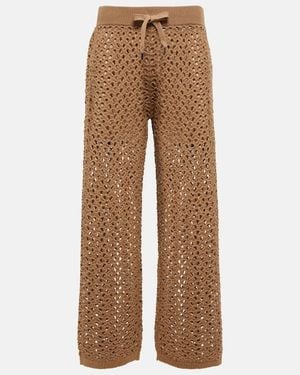 Brunello Cucinelli Cotton, Linen And Silk Joggers - Brown