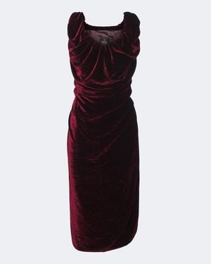 Vivienne Westwood Midikleid Ginnie Amber Aus Samt - Rot