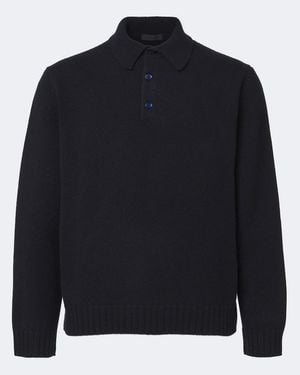 Saman Amel Polopullover Sander Aus Kaschmir - Blau