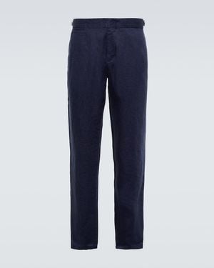 Orlebar Brown Griffon Linen Trousers - Blue