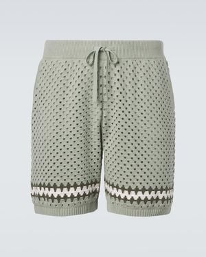 Frescobol Carioca Nico Crochet Cotton Shorts - Grey